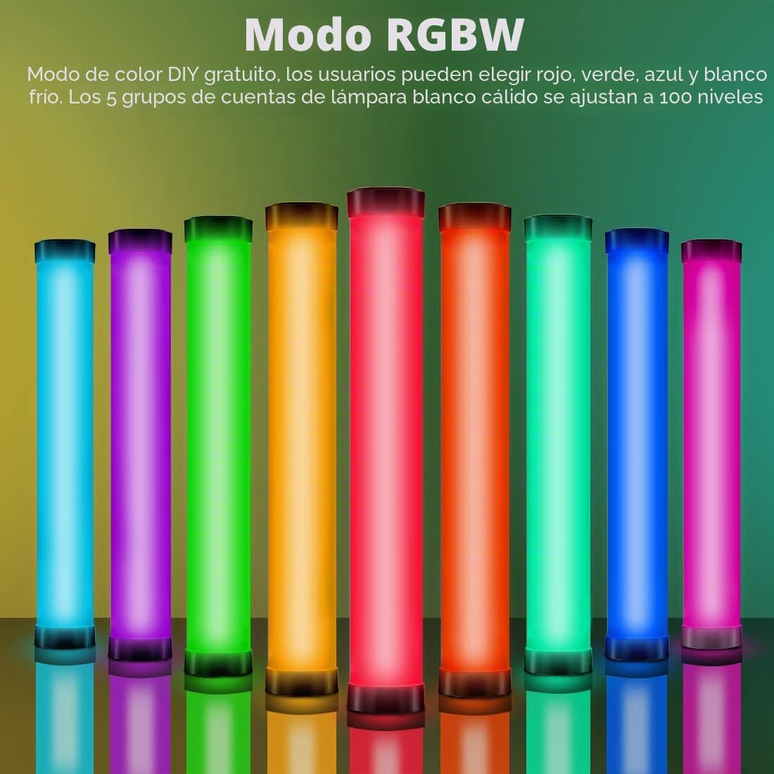 AMBITFUL A2 Tubo de luz RGB Full-Color CRI95 TLCI97 Accurate Color, ajustable entre 2500K-8500K, modos HSI CCT, efecto de luz 29 Fx, controlable mediante app, magnético (A2+softbox)