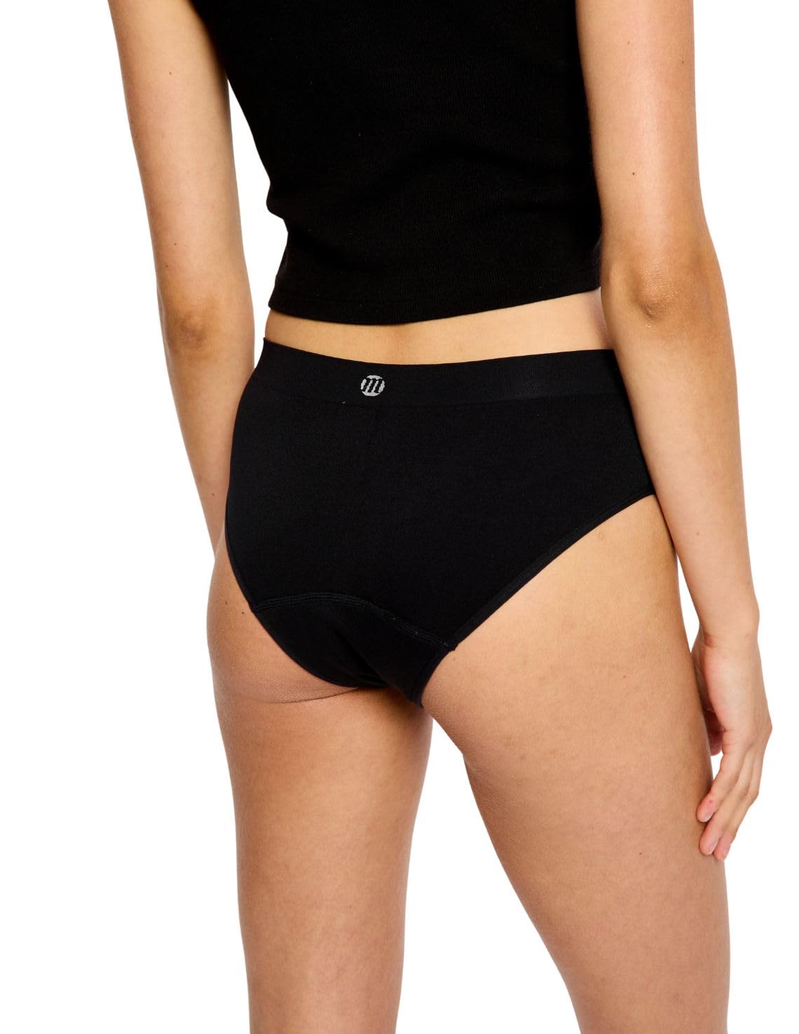 Modibodi Bragas Menstruales Mujer Sin Costuras Elásticas Flujo Medio Absorción 30ml Protección Cómoda Discreta Negro