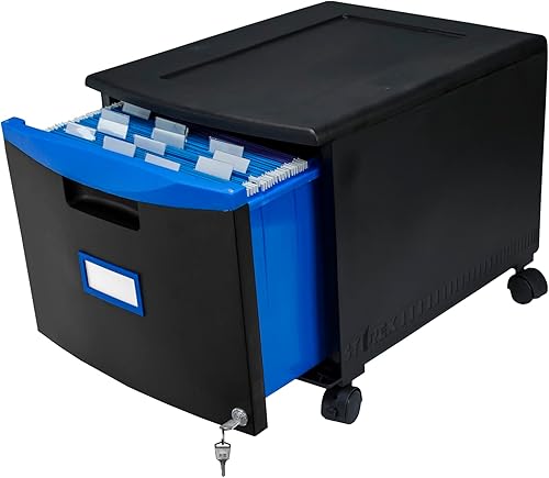 Miniatura 3 de Storex 61269U01C - Archivador con 1 cajón, color negro y azul