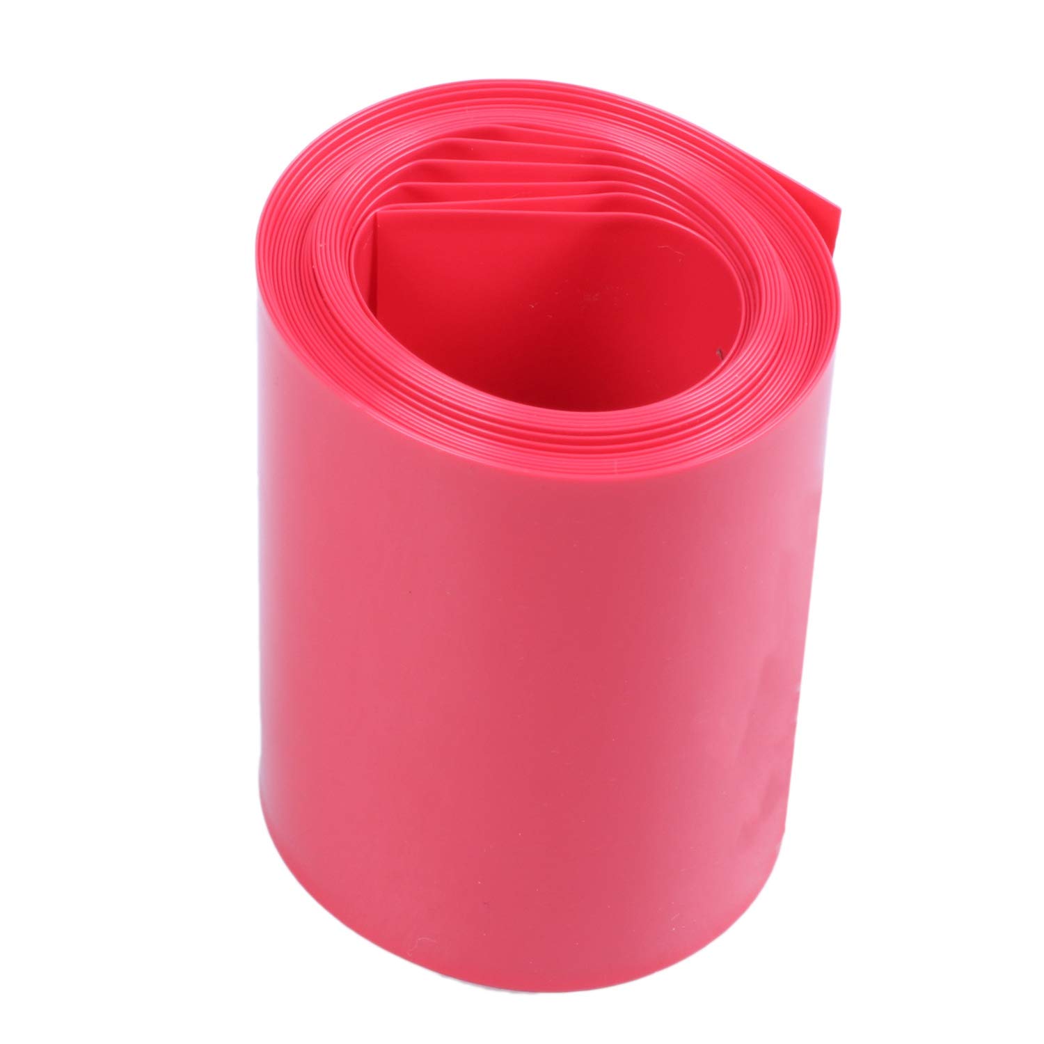 Littimoon 2M 50mm Width PVC Heat Shrink Wrap Tube Red for 2 x 18650 Battery