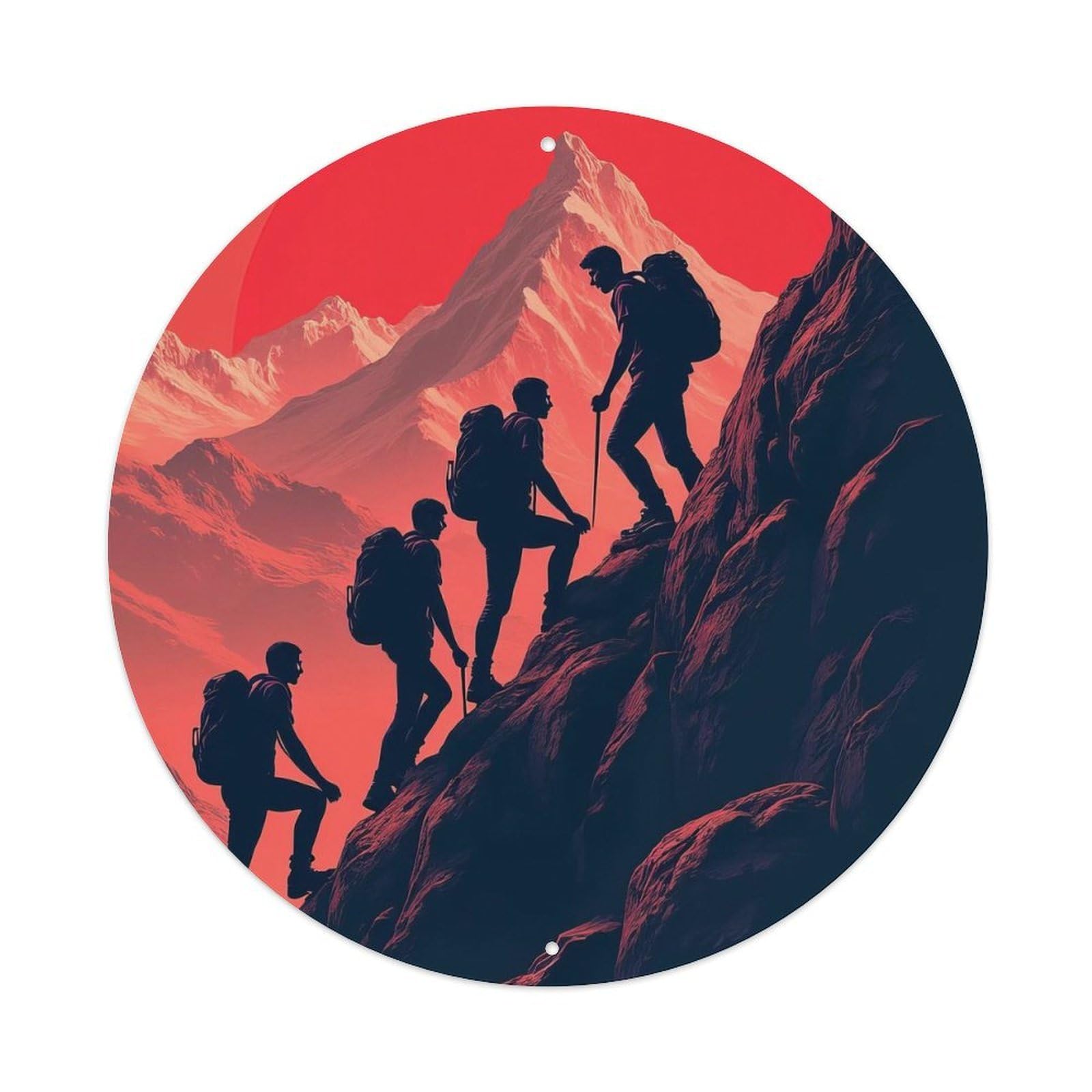 Extreme Sports Rock Climbing at Sunset Metal Tin Sign