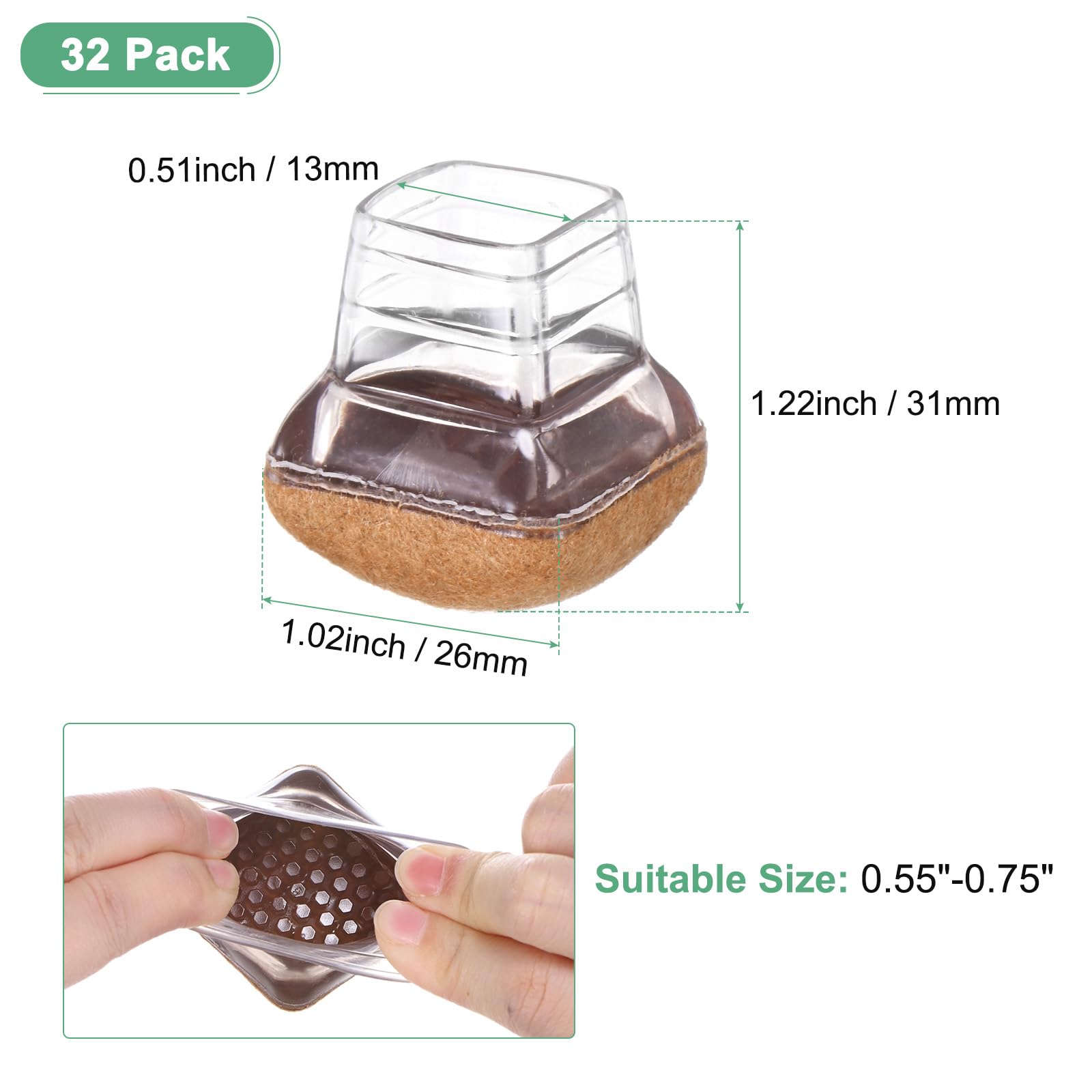 M METERXITY 32-Pack Chair Leg Floor Protectors - Image 3
