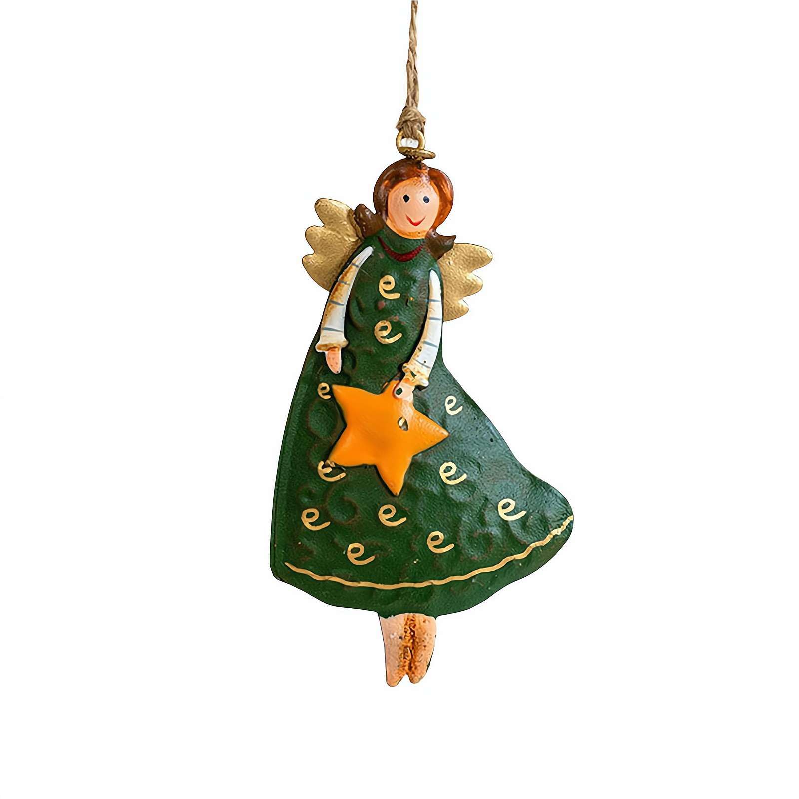 Colgante De ángel De Metal Vintage Para árbol De Navidad - Hierro, 12x7 Cm, Diseño Rústico Y Clásico, Decoración Navideña Duradera