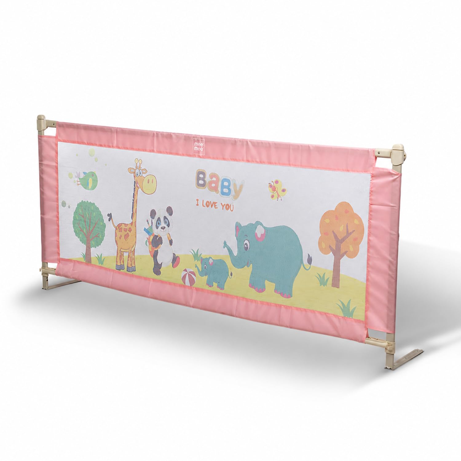 Mee Mee Comfy Baby Bed Rail Guard 6ft (180cmx72cm), Elephant Print Bed Rails for Baby & Toddler Safety, Portable, Adjustable Height, Single Side Bed Rail, Pack of 1 (Pink)-image-46