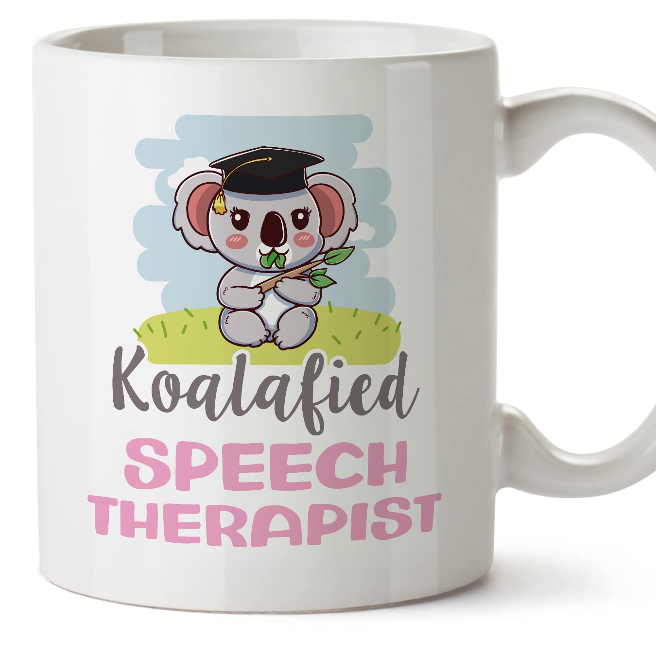 MUGFFINS Speech Therapist Woman Mug - in English - Koalafied - Funny Gift for Colleagues - Ceramic 11oz Mug