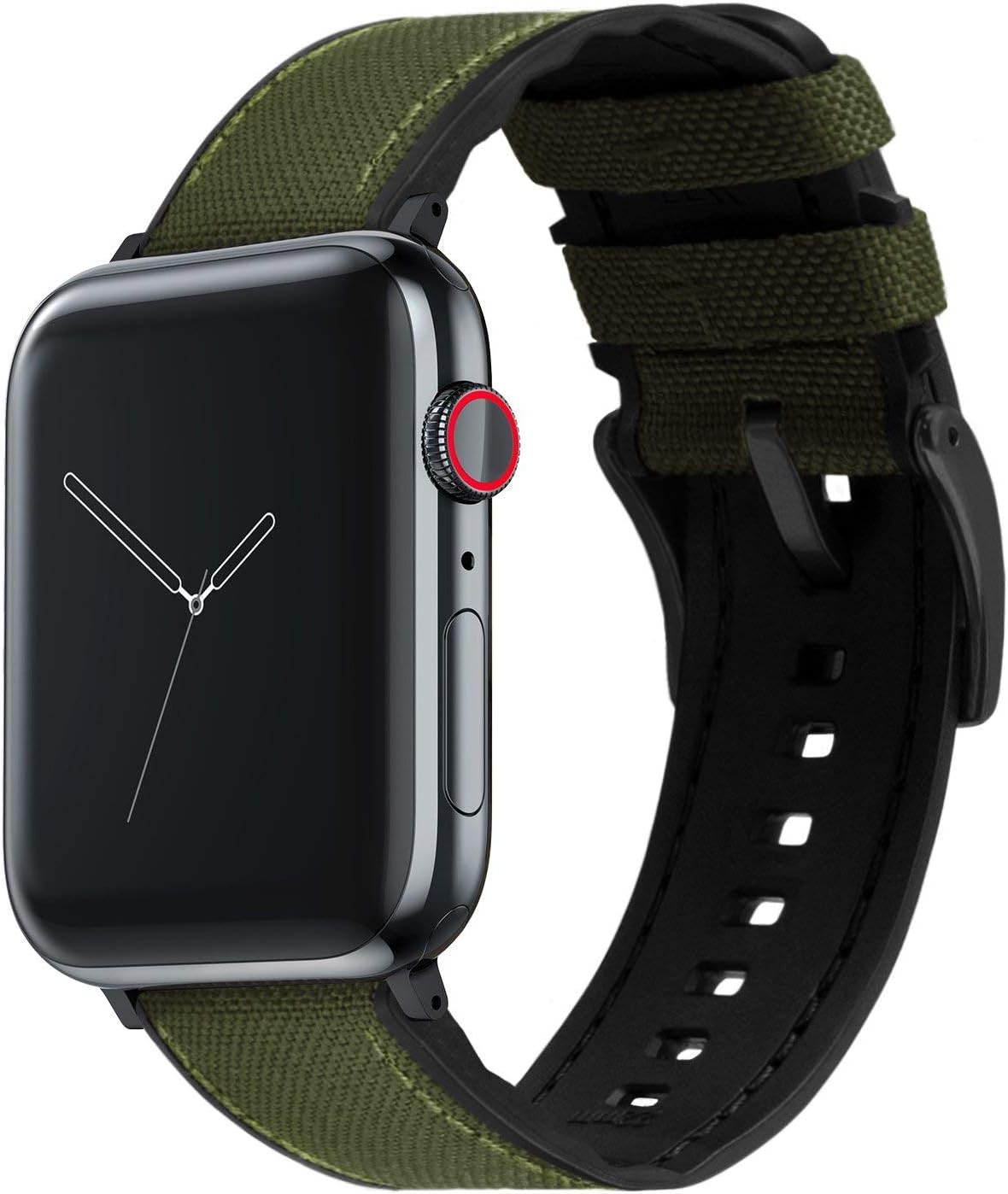 BARTON WATCH BANDS - Cordura Fabric & Silicone Hybrid Watch Bands Compatible with Apple Watch Models - 1, 2, 3, 4, 5, 6, 7, 8, 9, 10, SE, Ultra & Ultra 2