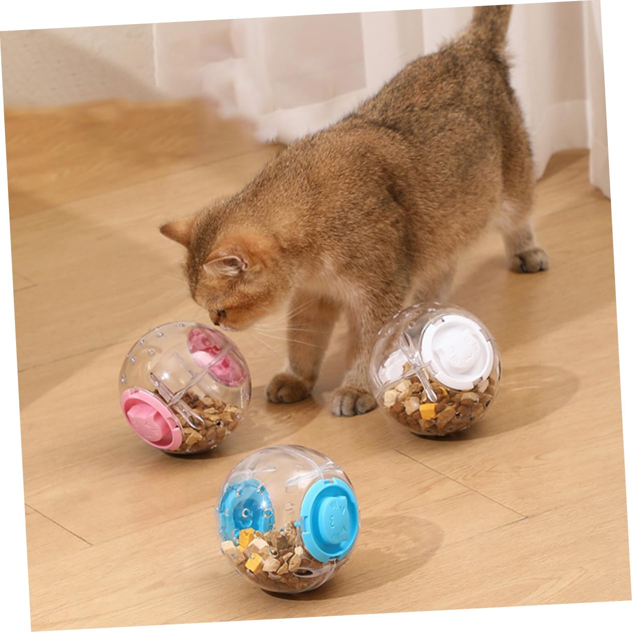 Giocattolo Dispenser di Cibo in Abs per Gatti e Cani 3 Pezzi per Giochi e Snack