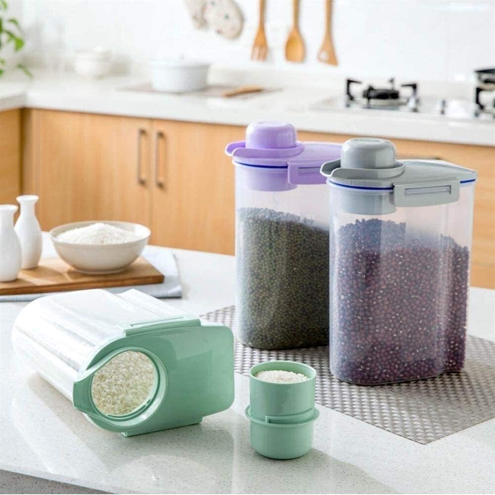 Contenitori Alimenti Ermetici Barattoli Contenitori Contenitori Contenitore For Alimenti In Plastica Con Coperchio, Barattolo Sigillato Grani Alimentari Conservazione Del Riso Alimenti Freschi, Set Di