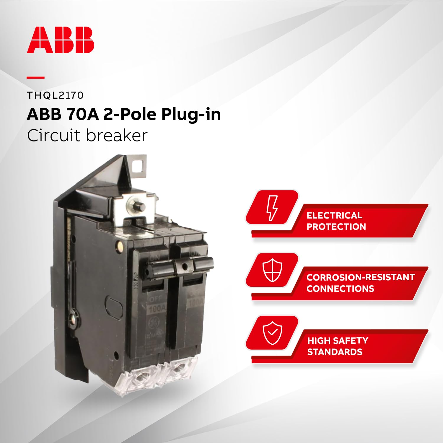 GE 100A 2-Pole Circuit Breaker – 120/240V, 1-Inch, Tin-Plated Stabs, Molded Case, Compatible With Powermark Gold Load Centers