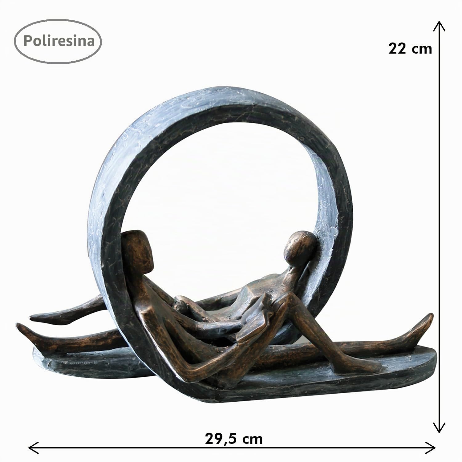 Casablanca modernes Design Escultura Resina Bronce Gris Altura 22 cm