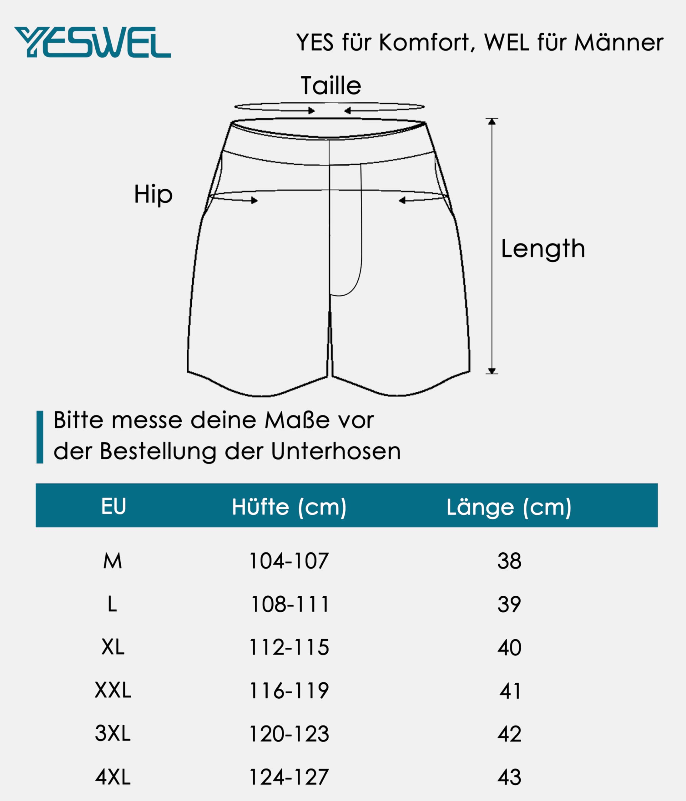 YESWEL 6er/10er Pack Boxershorts Herren, Atmungsaktive Baumwolle Unterhosen Männer, Lockere Retro Unterwäsche(M -4XL)