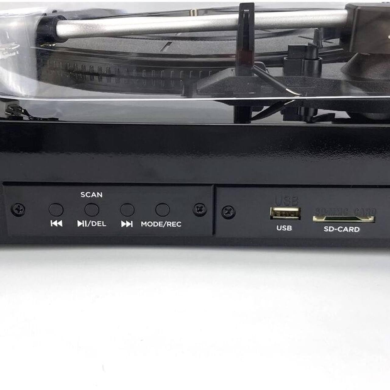 AIWA – Tocadiscos LPS-25BK | 3 velocidades 33/45/78 RPM; Bluetooth 5.4; Altavoces Integrados 2×5W; USB/Audio RCA; Radio FM, Color Negro | Reproduce discos de vinilo a 33, 45 y 78 RPM, Bluetooth, radio FM a MP3 mediante USB. Bocinas estéreo integradas
