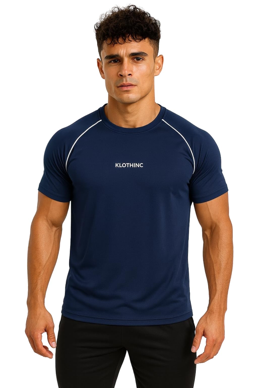 klothinc Men’s Activewear Dry Fit Sports T-Shirt | 100% Micro Polyester Quick Dry Gym & Running Tee | Workout, Training, Fitness Round Neck T-Shirt-picture-46
