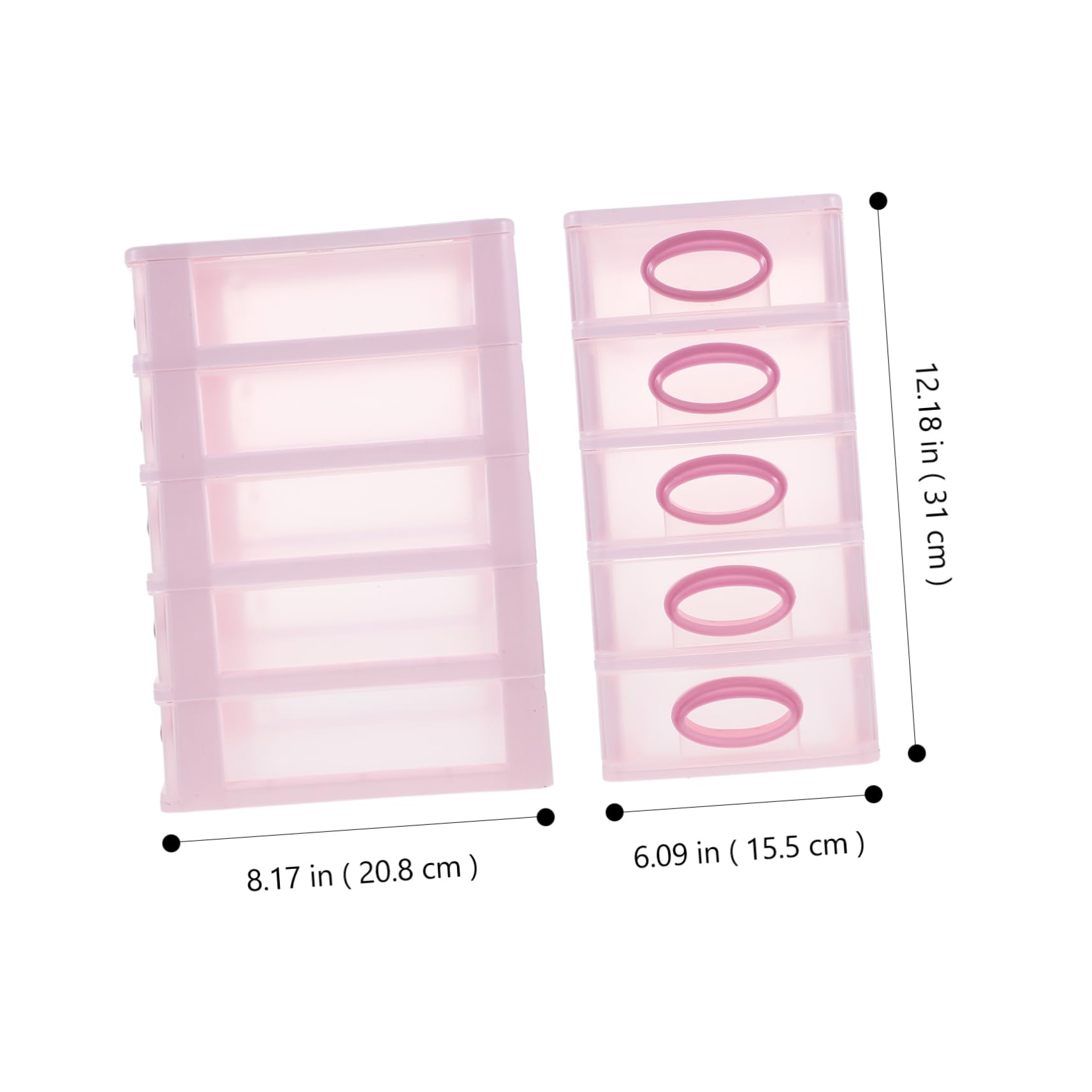 OSALADI Organizzatore da Scrivania Rosa in Pp 5 Cassetti per Ufficio e Cosmetici, Pratico e Decorativo per Conservare Piccoli Oggetti e Accessori Personali