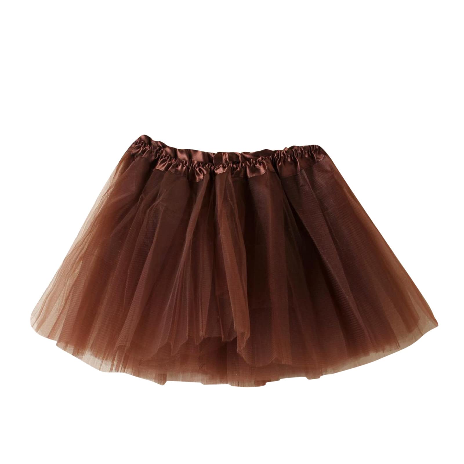 Baby Girls Tutu Skirt Toddler Kids Carnival Girl Mesh Tutu Skirt Soft Soild Dance Princess Skirt Party Clothes Coffee