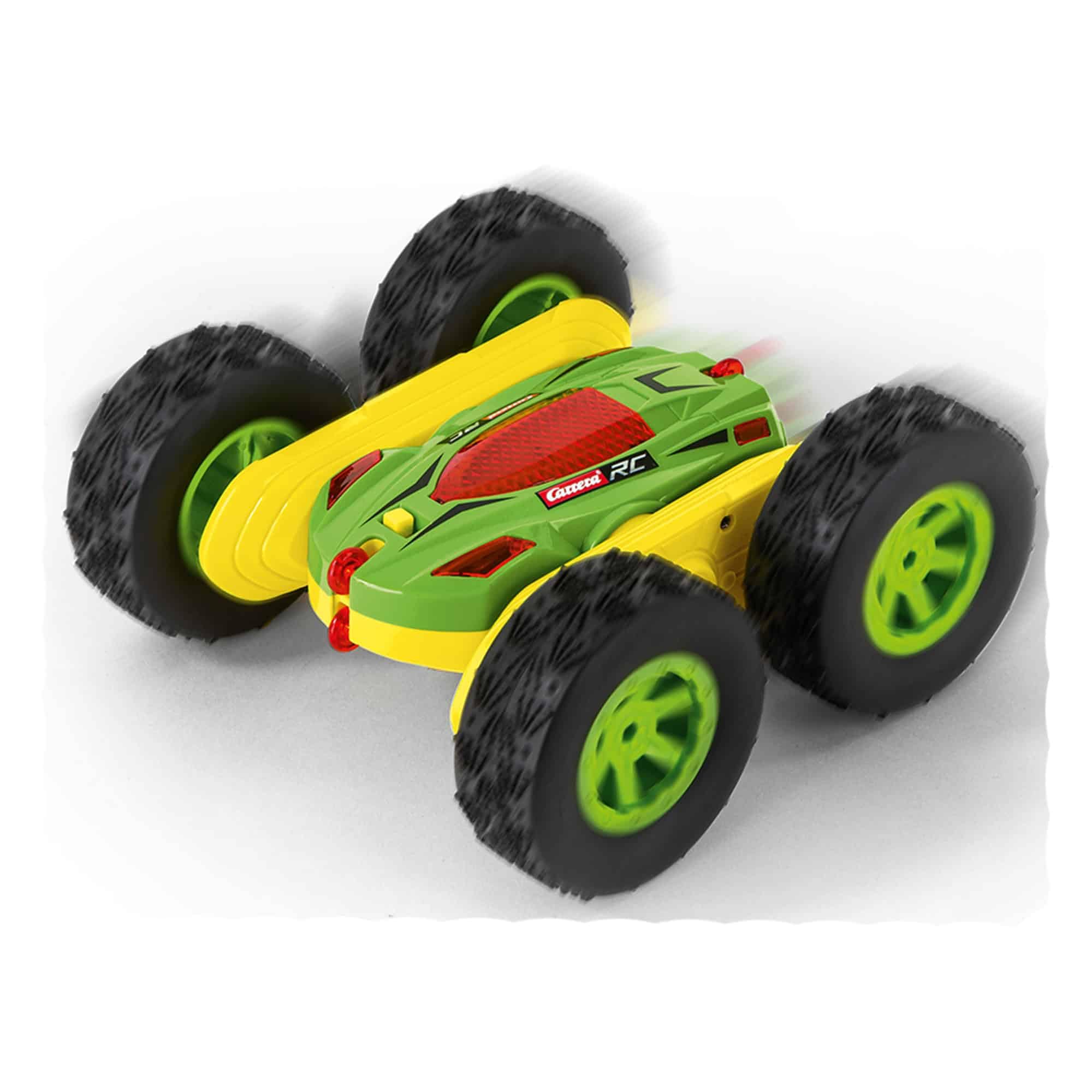 Carrera 370240003X Carrera RC 2,4 GHz Mini Turnator 2.0 ze świecącymi diodami LED zdalnie sterowany samochód do wewnątrz i na zewnątrz elektryczny mini samochód z pilotem zdalnego sterowania