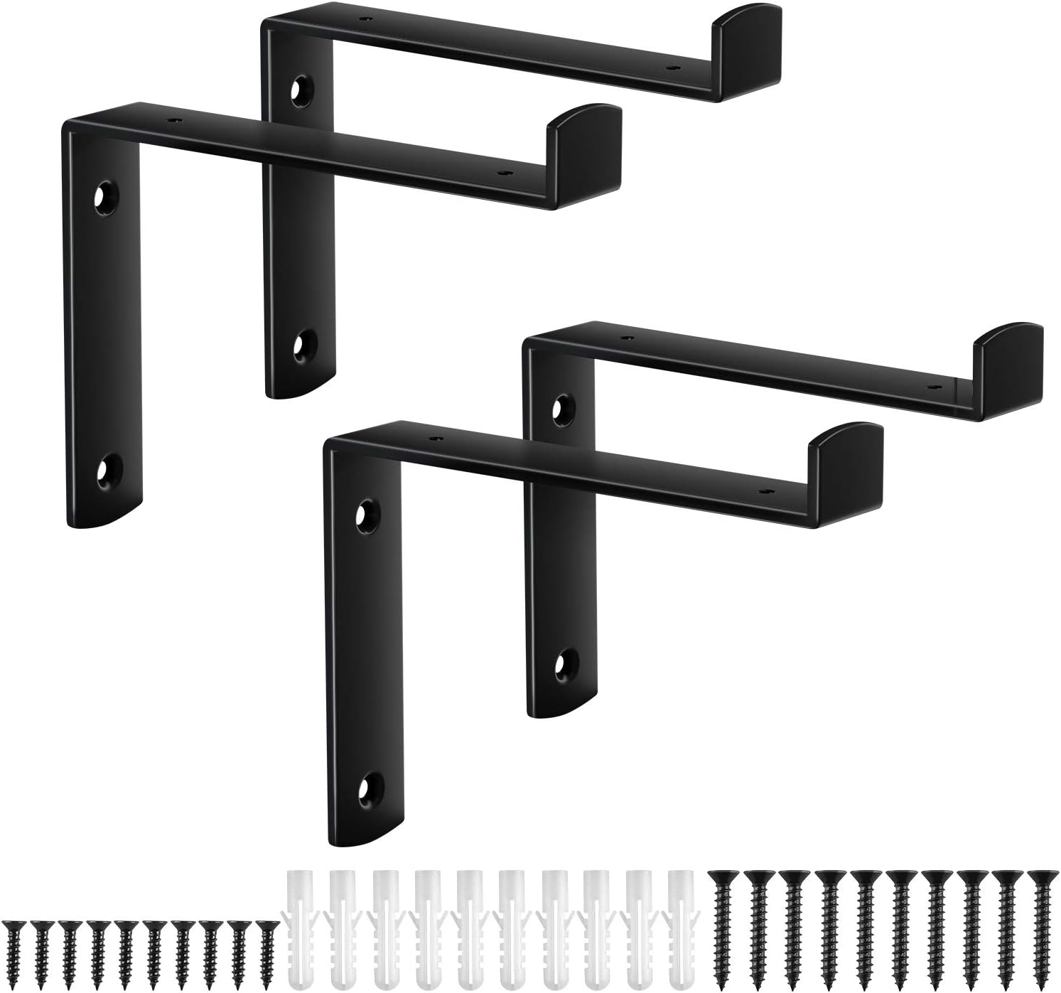 Shelf Brackets 8 x 6 Inch Heavy Duty Black Floating Shelf Bracket, 1/5 inch Thick