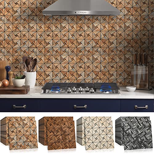 Azulejos de mosaico de metal autoadhesivos con paneles de aluminio y vidrio 3