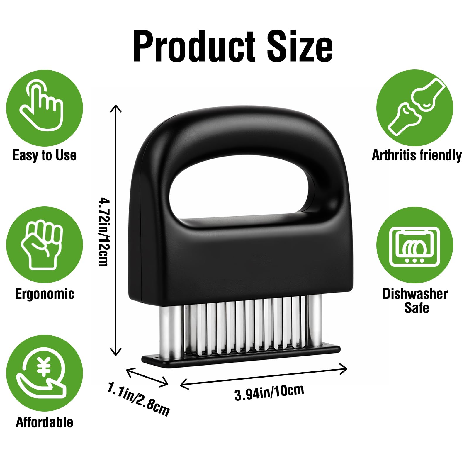 Attendrisseur De Viande HO-SFSM 48 Lames En Acier Inoxydable - Outil Ergonomique Pour Steak, Bœuf, Poulet