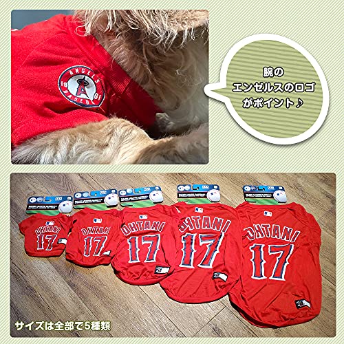 Image of MLBPA SHOHEI OHTANI #17 TEE Shirt for Dogs & Cats. MLB Los Angeles Angels Dog T-Shirt, Large | Sports Dress for Pets | Licensed Sporty Dog Shirt.