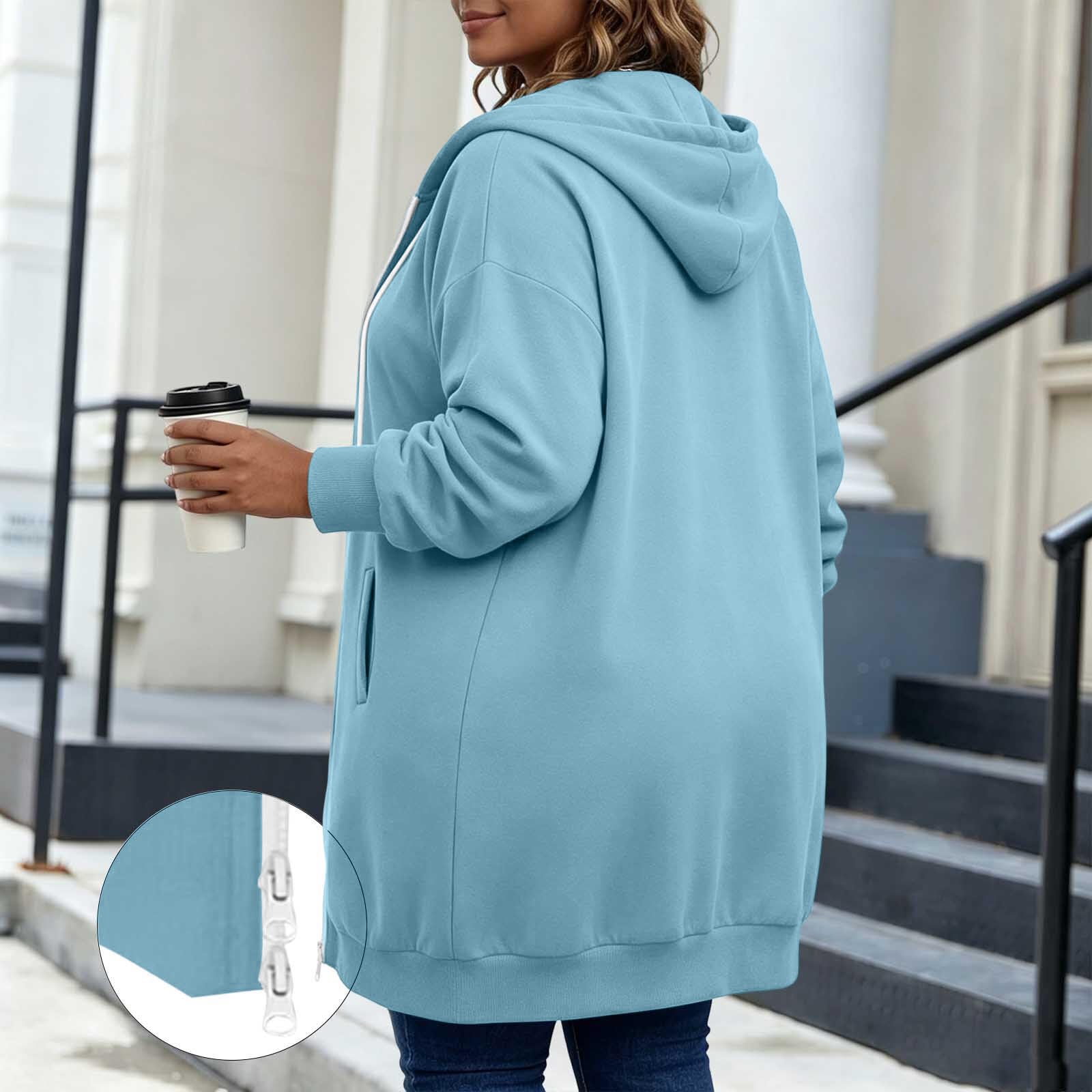 Kapuzenjacke Damen Oversize Sweatjacke Damen Lang Mit Kapuze Mantel