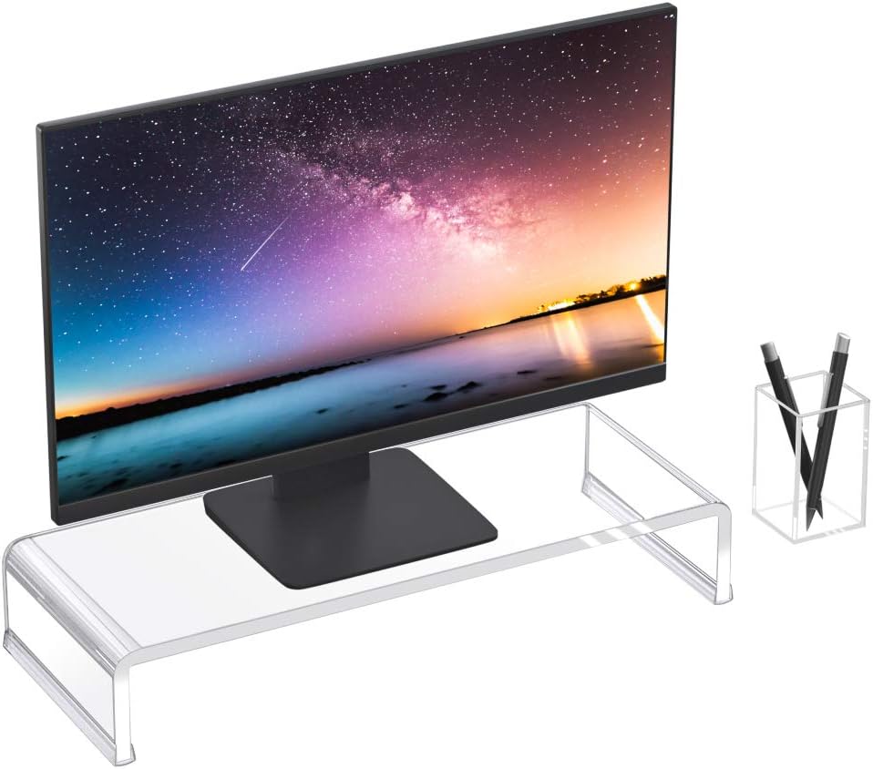 Amazon.com: NIUBEE [Upgraded] Premium Clear Computer Monitor Stand ...