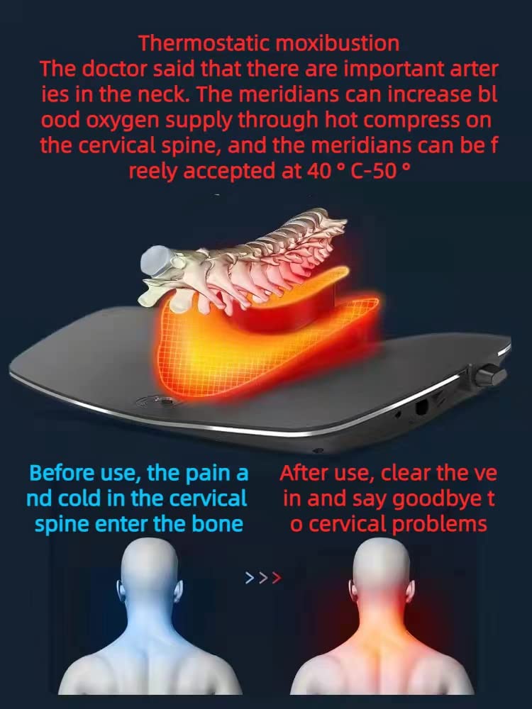 Generic Dispositivo de tracción cervical para dolores de cuello, soporte suave para dolor de cabeza, espalda y hombros, soporte para cuello y cervicalgia, alivia el dolor de cuello
