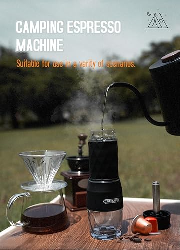Miniatura 7 de Cafetera portátil, máquina de café espresso manual 3 en 1, compatible con cápsulas originales Nes, cápsulas DG y café molido, adecuada para