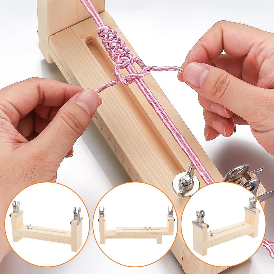 XPEX 1 Pezzi Telaio Per Braccialetti, Fabbricante Di Braccialetti Regolabile, Paracord Jig Bracelet Maker U Forma Di Legno Bracciale Jig Kit Fai Da Te Braccialetto Maglia Jig Con 2 Clips