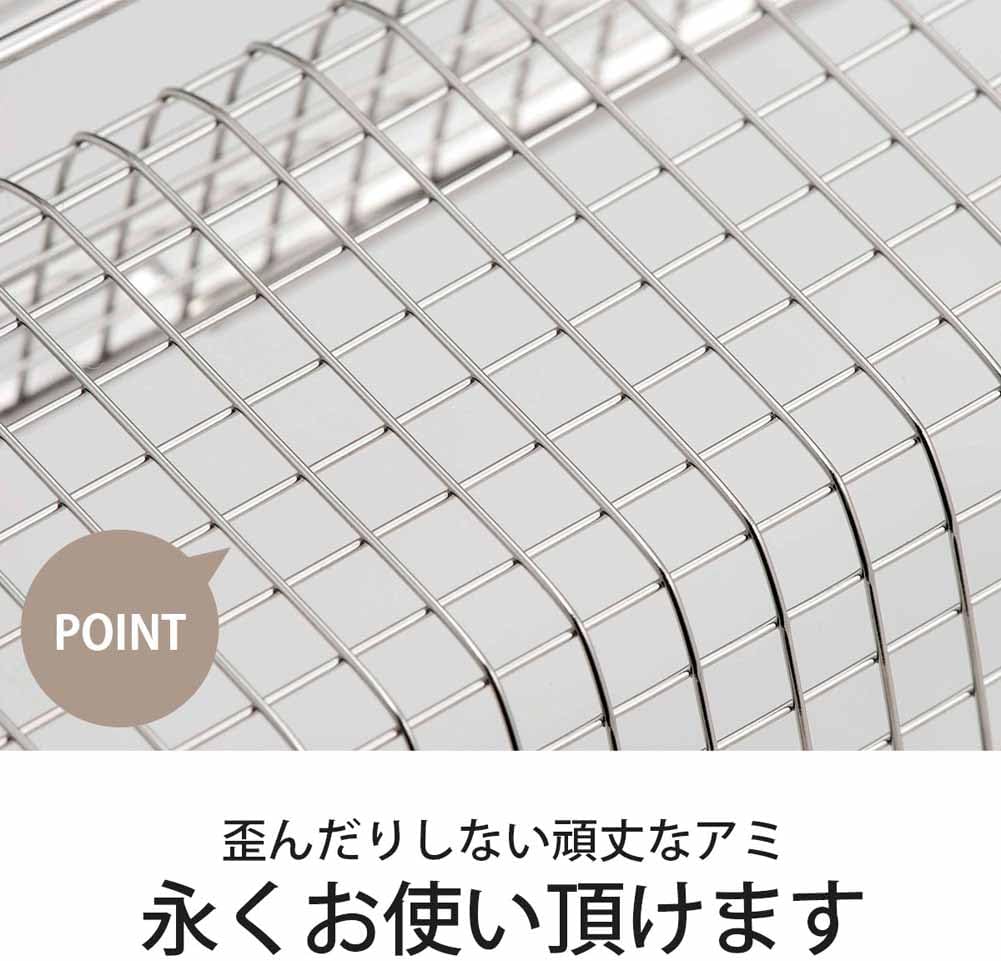 下村企販 Shimomura Planning 12651 Chopstick Colander for Dish Drying Rack, Made in Japan, Easy Installation, Durable, Spoon, Fork, Cutlery Pocket, Silver, Stainless Steel, Tsubamesanjo