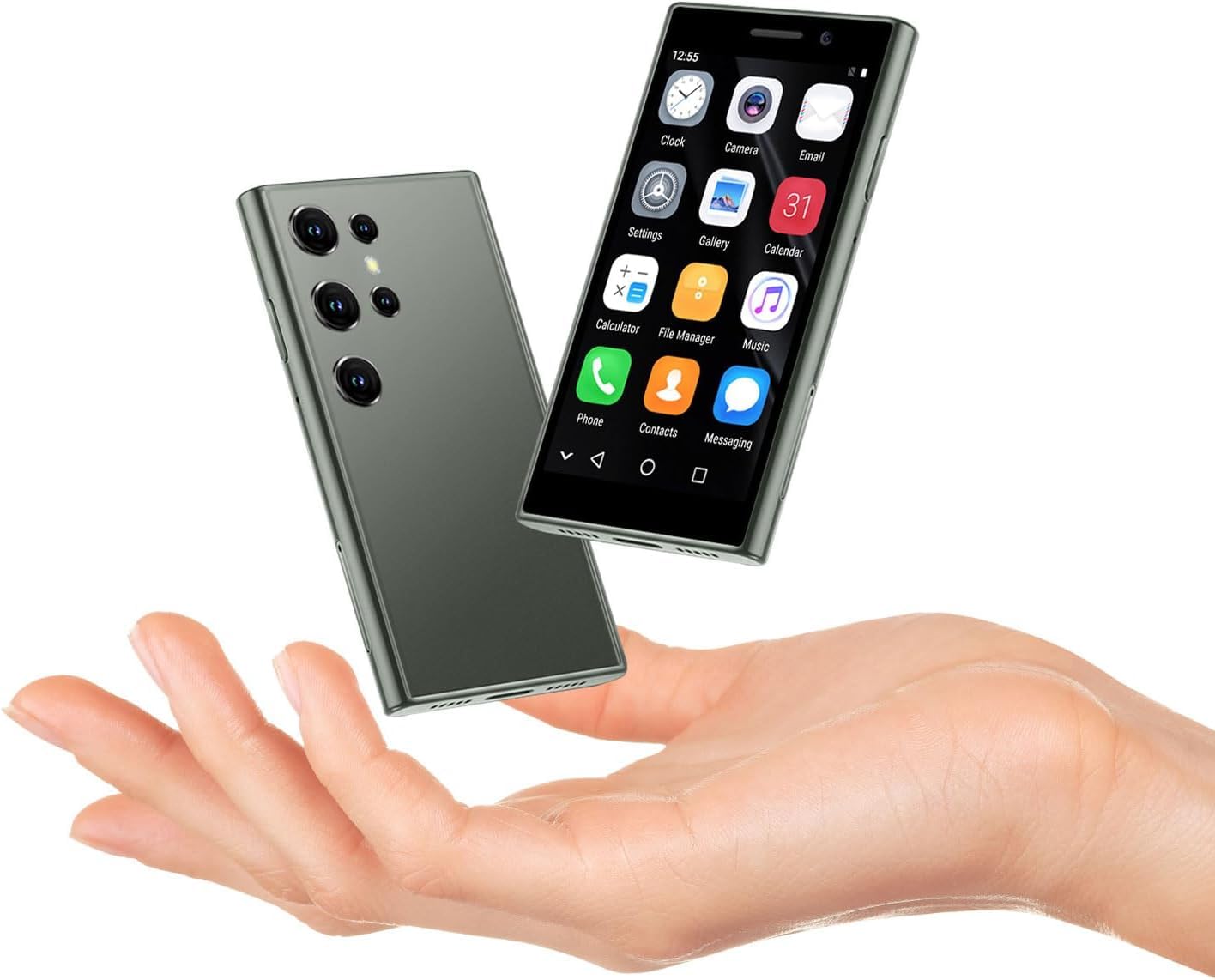 Mini Smartphone 4G Unlocked, 3.0 Inch Dual SIM Face ID Best Gift for Kids Phone, Child Small Student Pocket Cellphone, 2+16GB (Green)