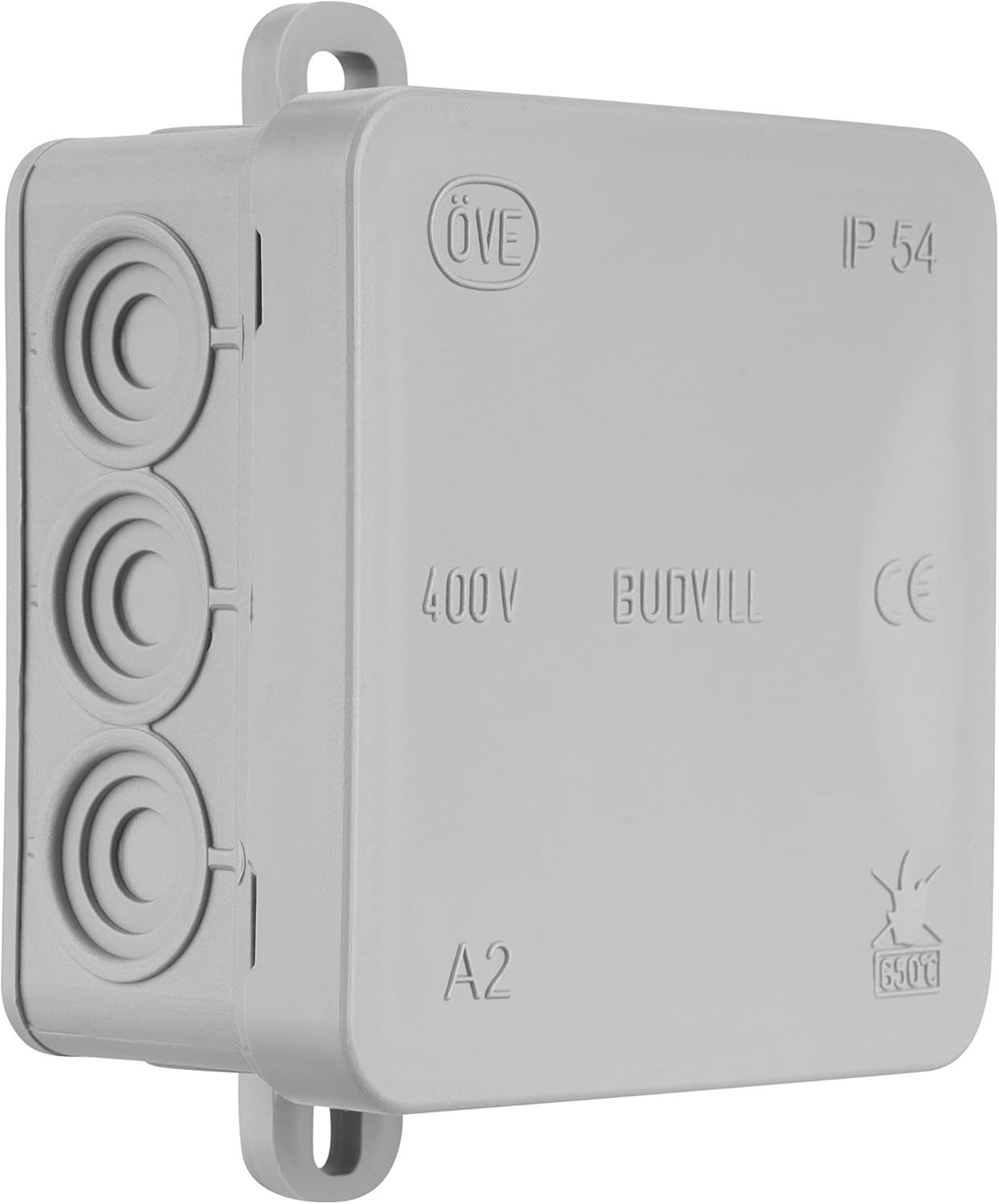 REV 0518429777 Junction Box 75 x 75 x 40 mm IP54 Pack of 10 Grey