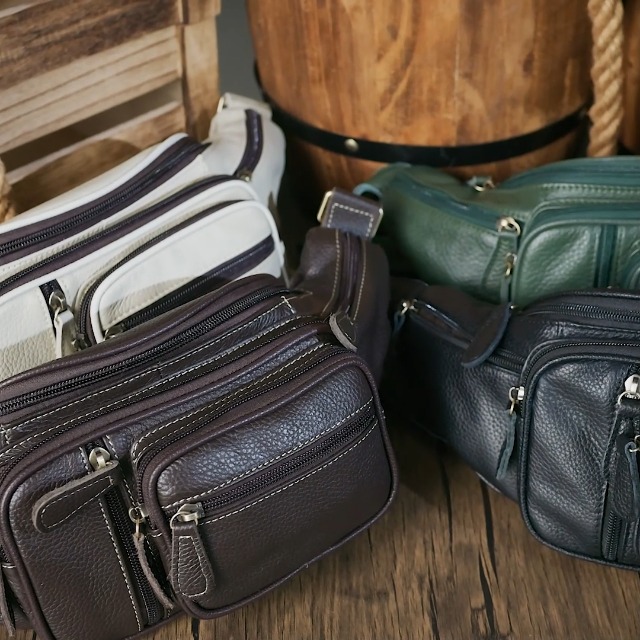Amazon.com | Genuine Leather Fanny Pack large capacity Crossbody