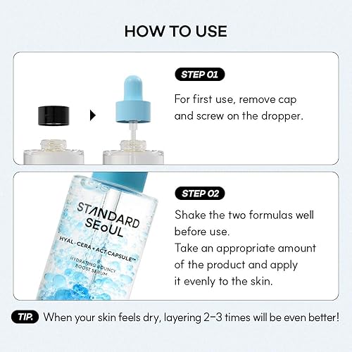 Miniatura 8 de STANDARD SEOUL Suero Hidratante con Cápsulas HyalCera  Humedad Profunda para Sequedad Interna, Textura Ligera de Rápida Absorción, Uso Diario para