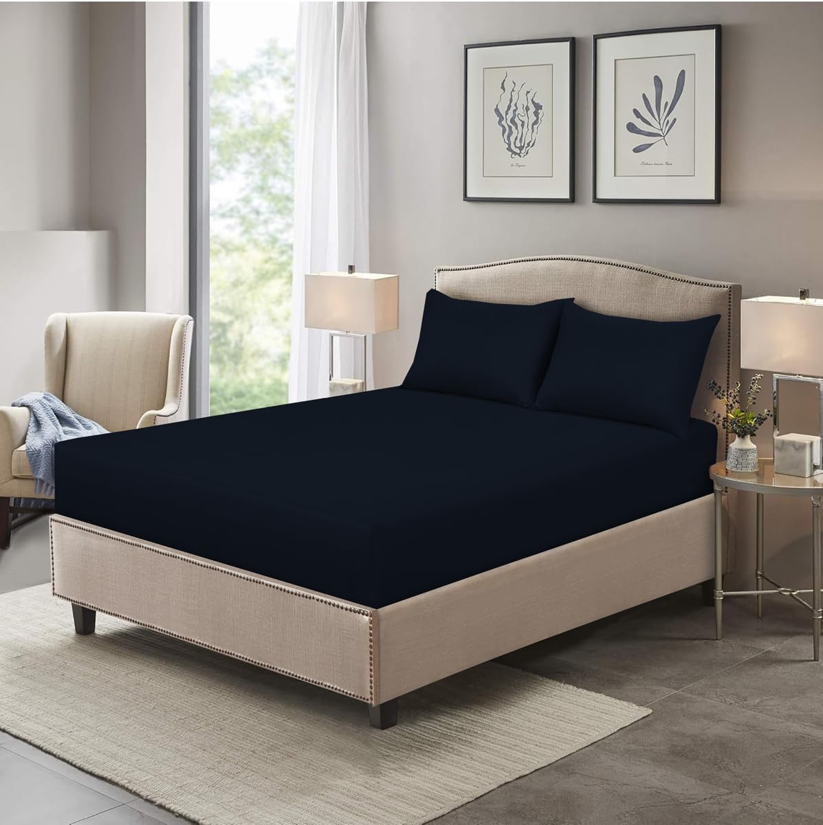 HADI LONDON Microfibre Fitted Sheet Single Double King and Super King - Image 3