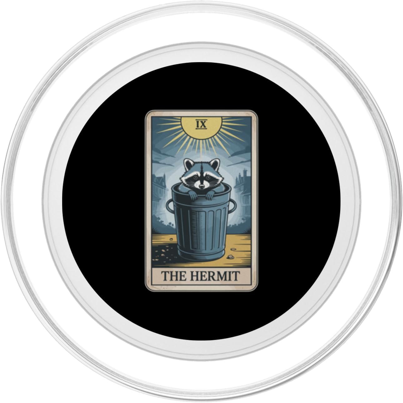 The Hermit Tarot Card Raccoon PopSockets PopGrip for MagSafe