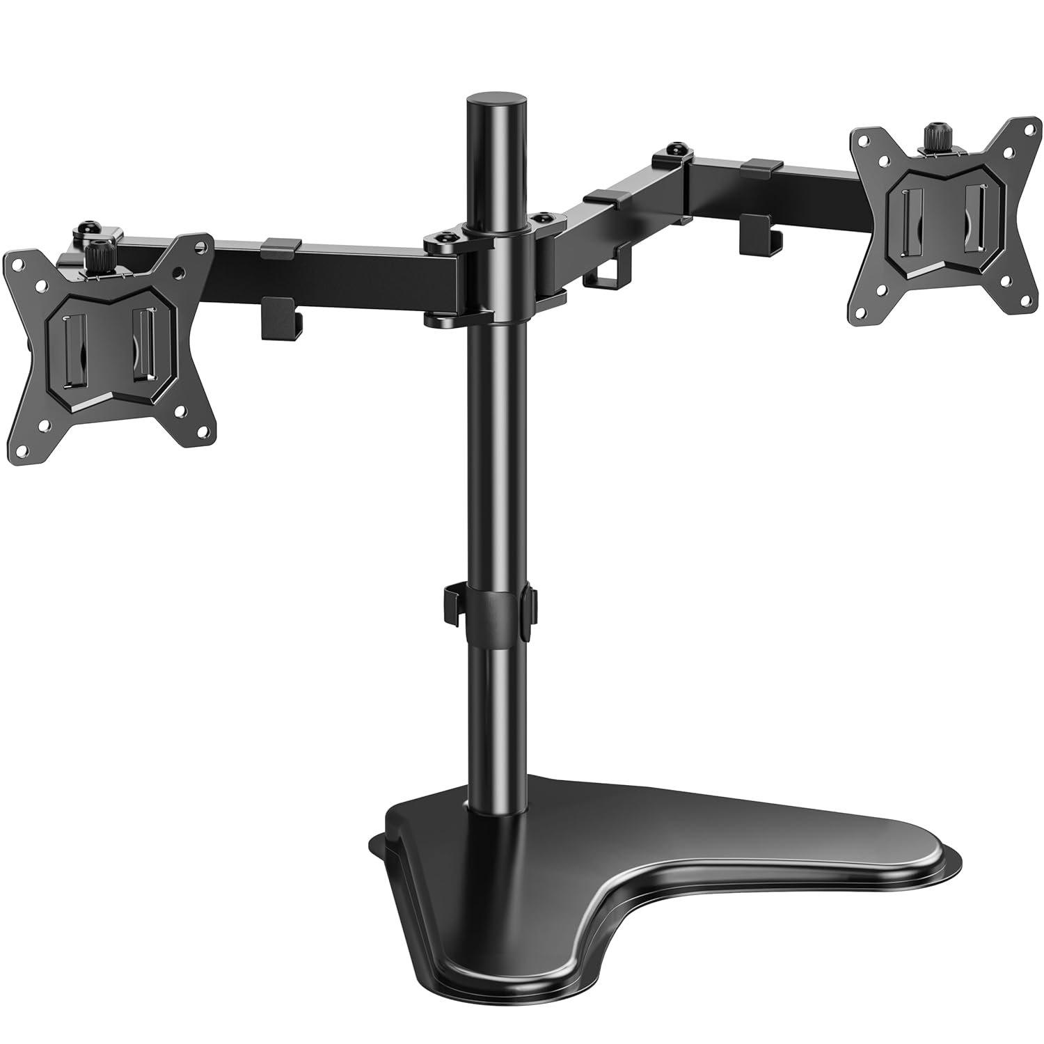 HUANUO 32 inches Dual Monitor Stand up to 17 6lbs per Arm High-Grade Aluminum Free Standing Dual Monitors