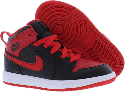 Miniatura 4 de nike Air Jordan 1 Pre School Zapatos NegroFire Rojo-Blanco DQ8424 060 - Talla 11c, negro, blanco, rojo (BlackFire RedWhite)