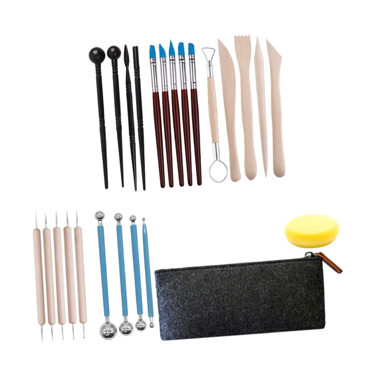 DOITOOL 2 Sätze Schnitzwerkzeug Ton Keramik Töpferwerkzeuge Töpferei Polymer Bildhauerei Skulptionsinstrumente Formen Schnitzen Von Modellierwerkzeugen Pottery Clay Lehmwerkzeuge Hölzern