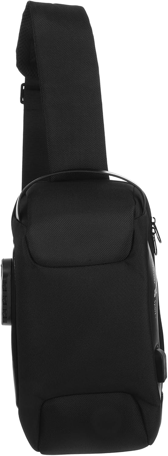LIFKOME Borsa a Tracolla da Uomo Borsa a Tracolla Antifurto con Porta USB, Zaino da Viaggio Sportivo per Escursionismo e Pendolarismo Aggiornato, Nero