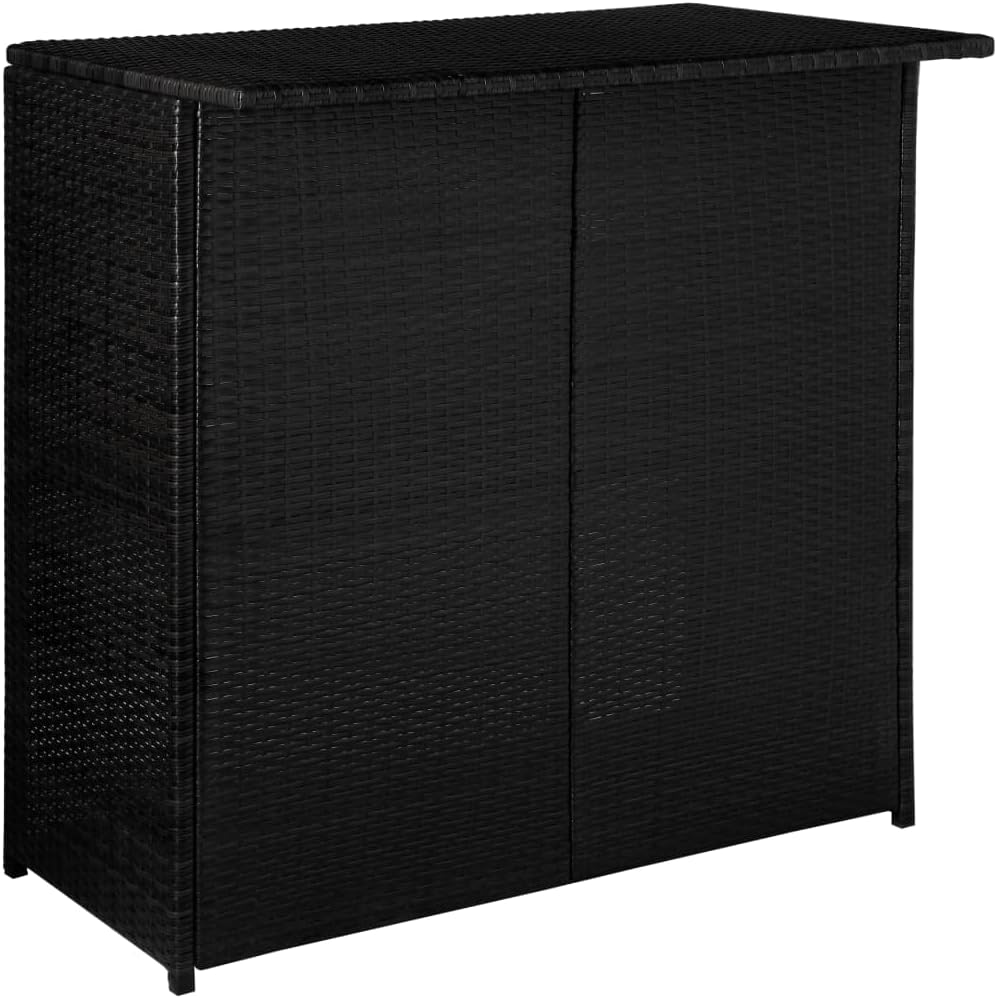 vidaXL Jeu de Bar d'Extérieur 5 pcs Résine Tressée Noir et Blanc Crème Jardin — vue 3