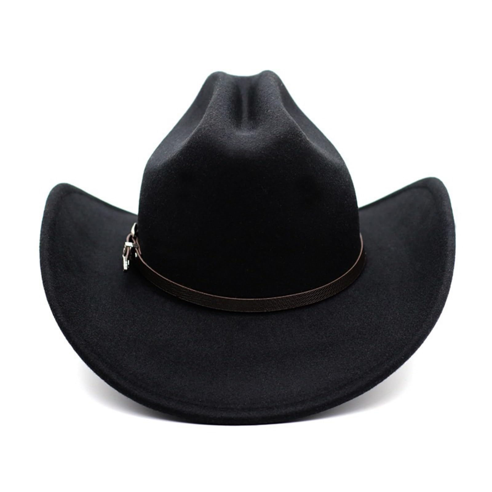 Cappello Cowboy Cappello da Cowboy Western Vintage for Uomo Gentiluomo Lady Jazz Cowgirl con Berretti in Pelle a Tesa Larga(White)