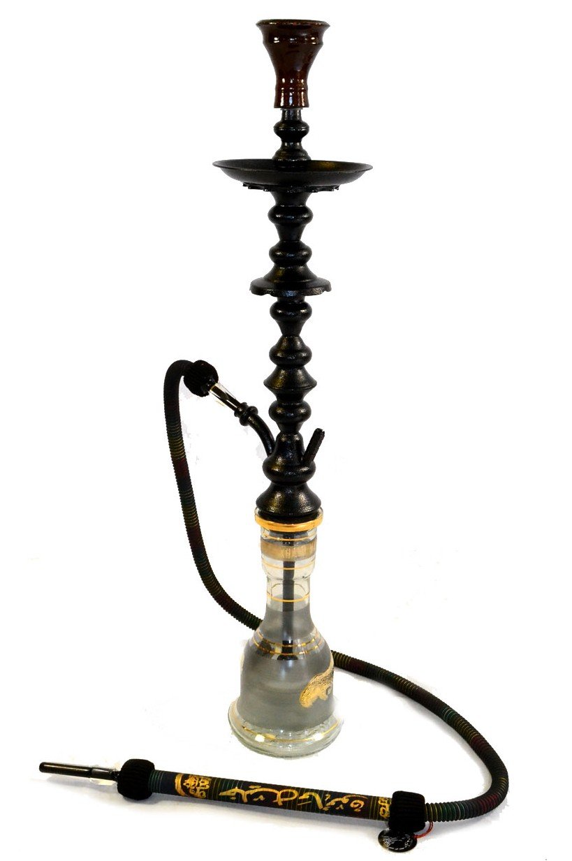 Khalil Mamoon Black Shareef Hookah 34" Single Hose Hookah (Black) Y
