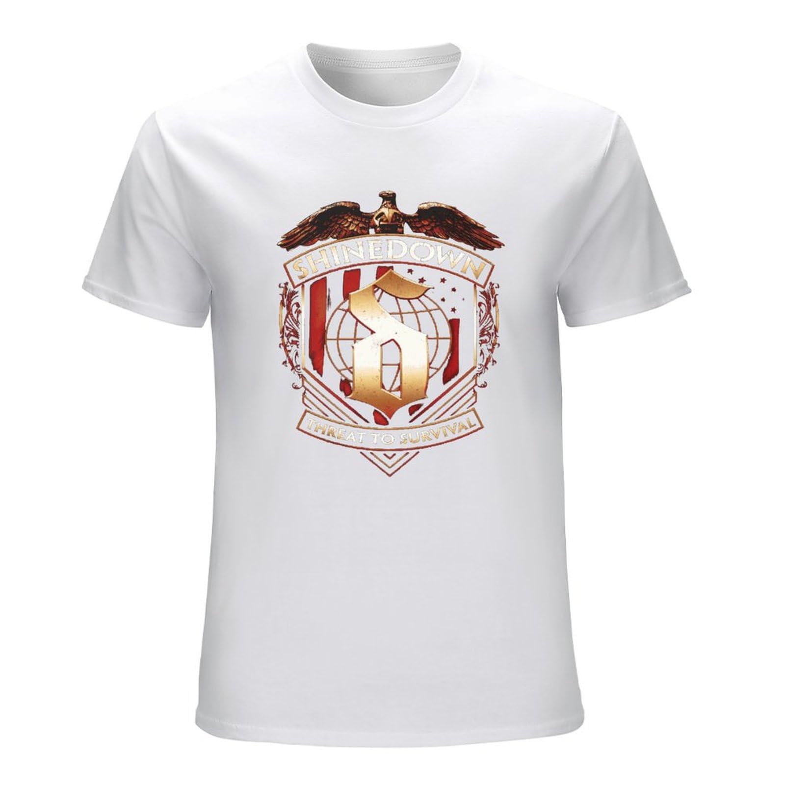 Shine-Down Mens Tee Funny Short Sleeve t-Shirt White