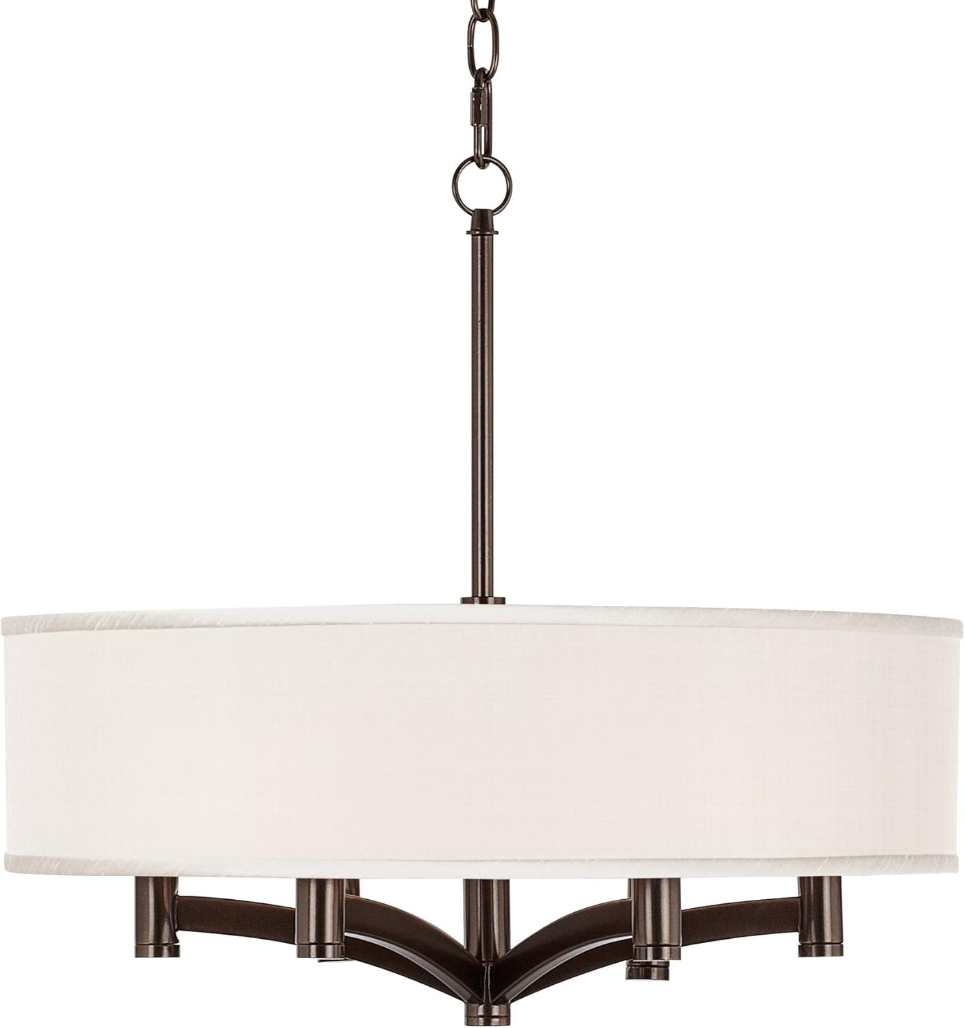 Possini Euro Design Ava Tiger Bronze Drum Shade Pendant Chandelier 20" Wide Modern Blue Faux Silk 6-Light Fixture for Dining Room House Foyer Entryway Kitchen Bedroom Living Room High Ceilings