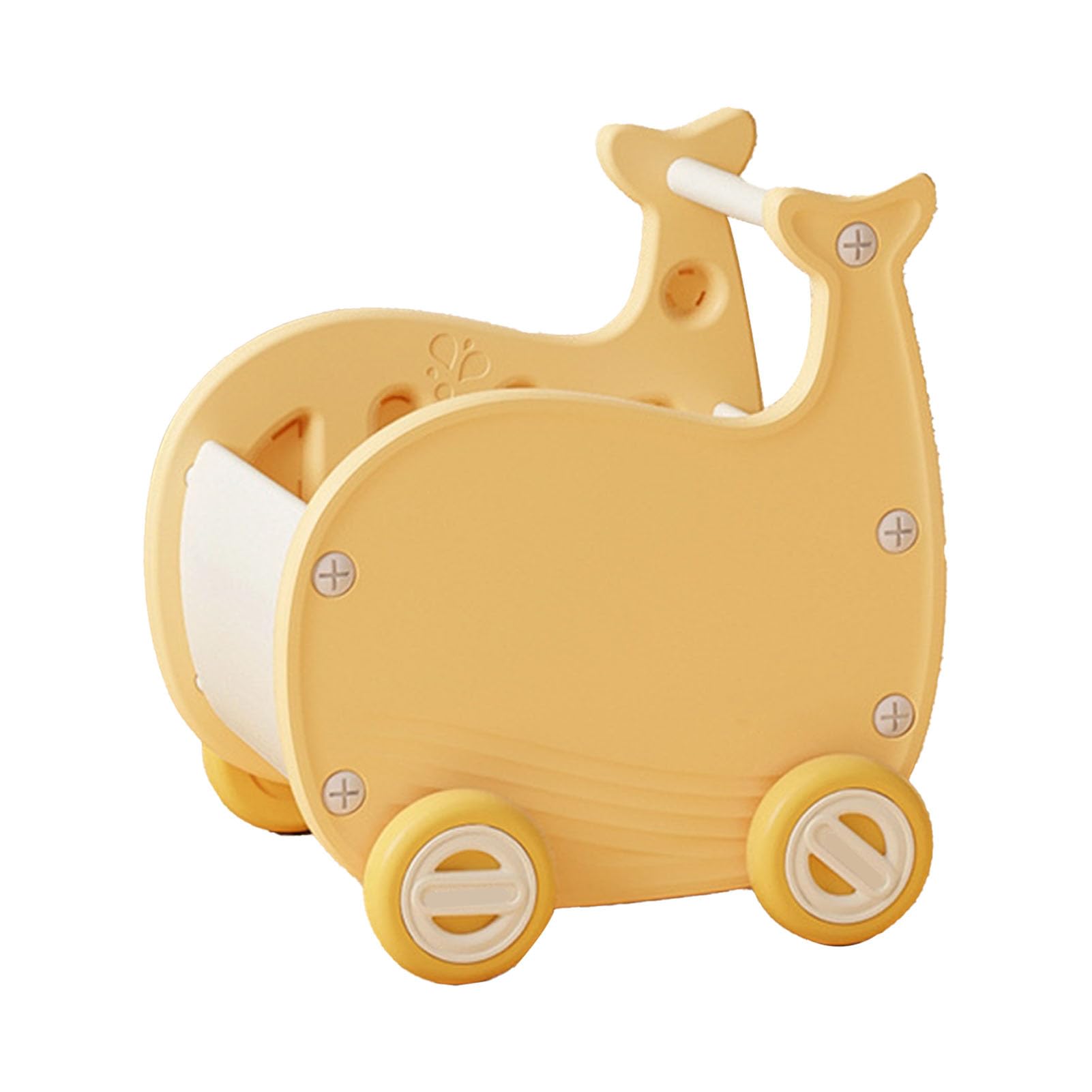 Dilwe Children Shopping Cart, Plastic Multipurpose Children Shopping Trolley Toy Storage Shopping Trolley for Toy Storage (Type 2 Yellow)