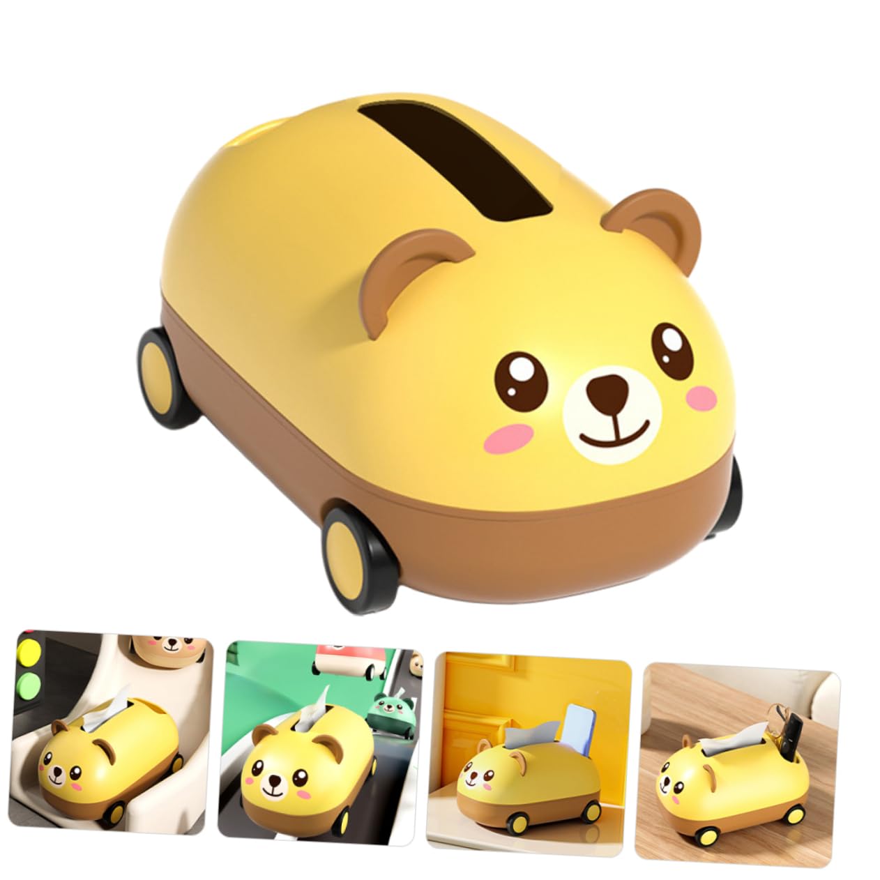 Cabilock Cartoon Car Tissue Box Holder Napkin Dispenser Home Office Decor Compact Size