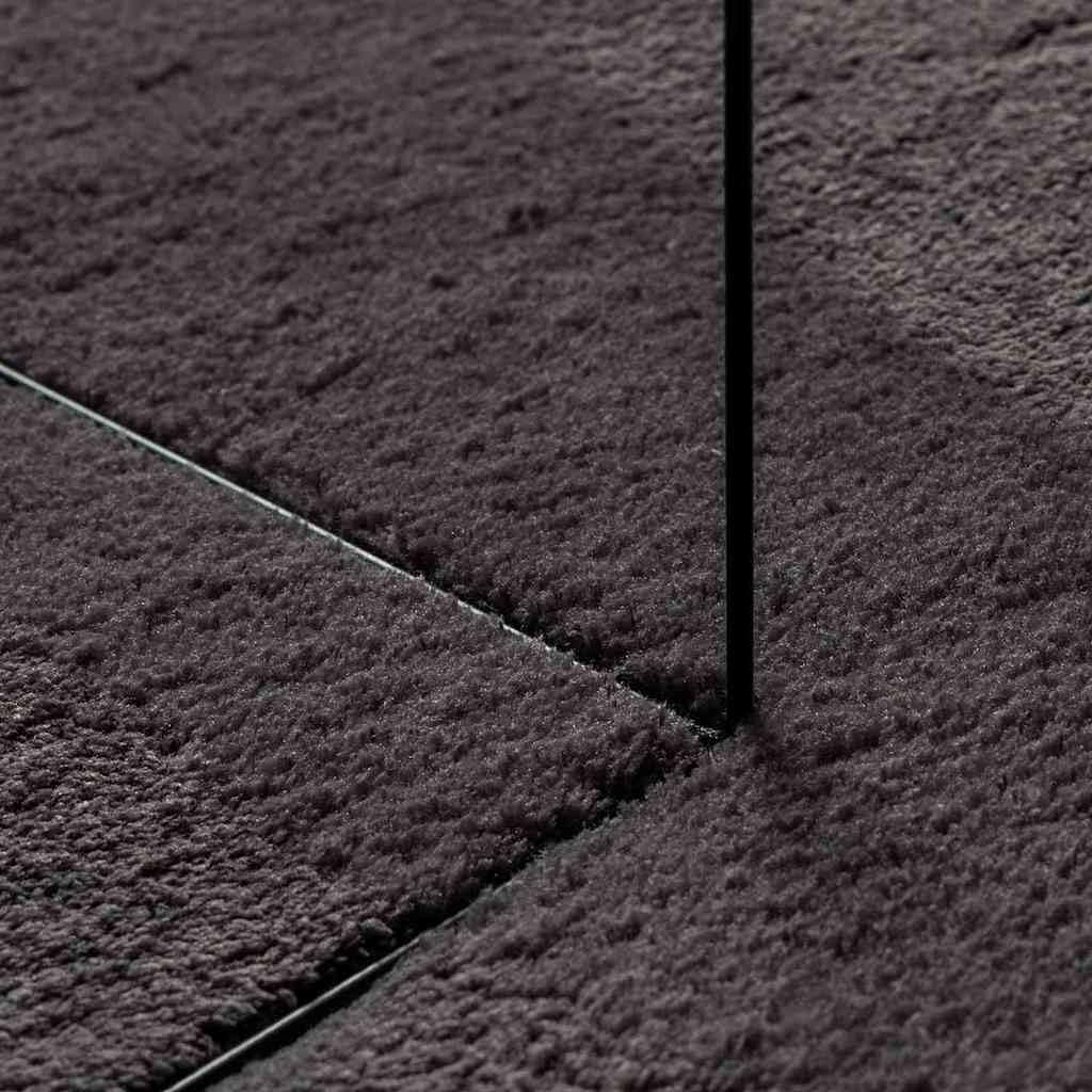 HUARTE Alfombra ovalada antracita 170 x 120 cm, 100 % poliéster, alfombra de salón mullida con parte inferior antideslizante, plegable, duradera, para salón, pasillo, dormitorio