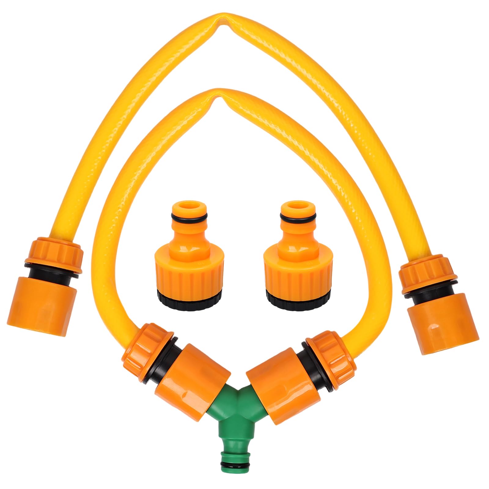 Hj-Hghpiftr Color 2 In1 Threaded Tap Connector,Outdoor Tap Temperature Mixer,Y Splitter Connector, Hot & Cold Water Mixer, Hose Quick Connector,For Dog Shower, Car, Bike Wash
