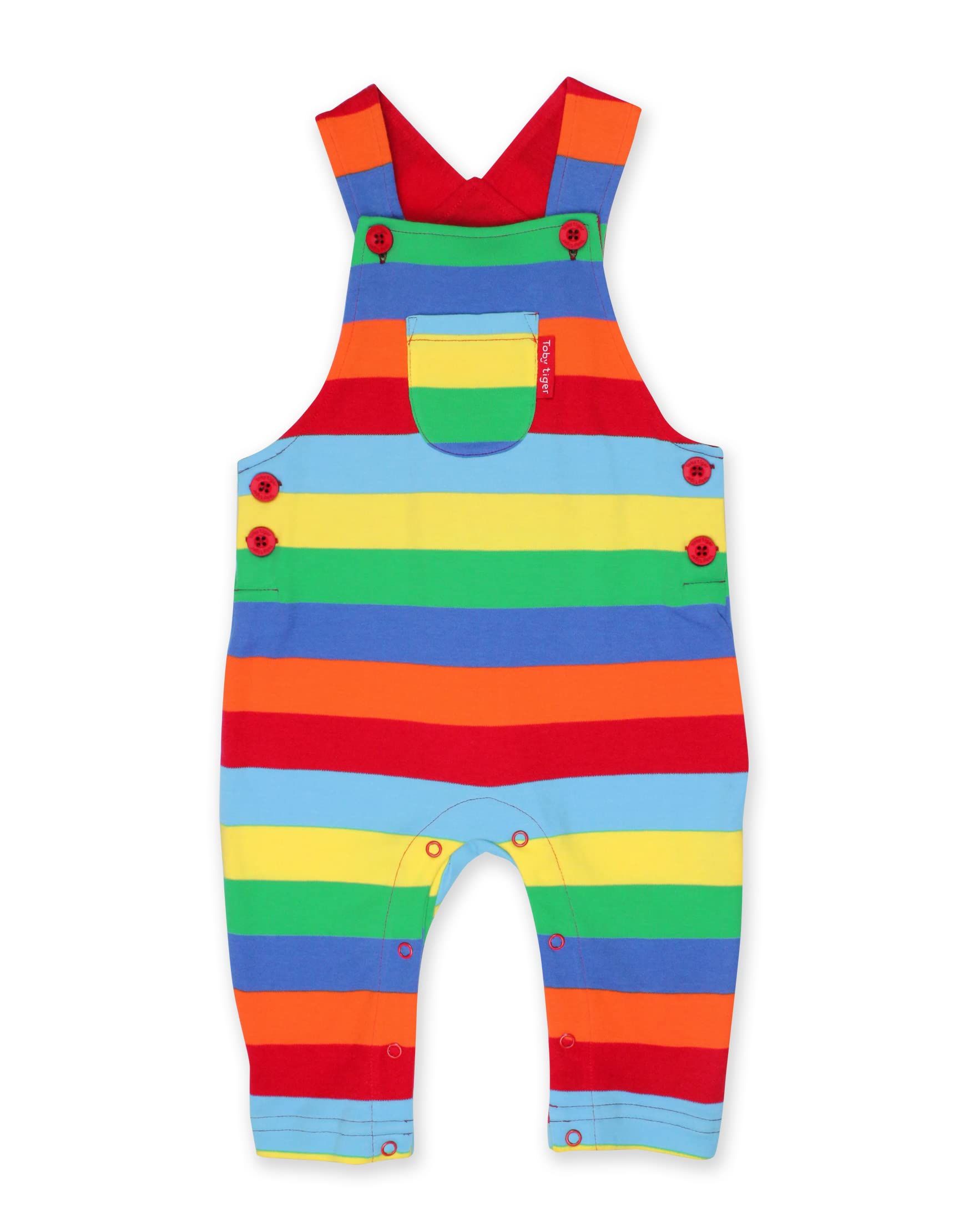 Toby Tiger Multicoloured Organic Multi Stripe Dungarees 3-6M 68Cm